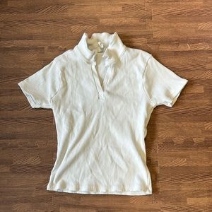 TILLYS WHITE COLLARED SHIRT RIBBED SIZE KIDS LARGE